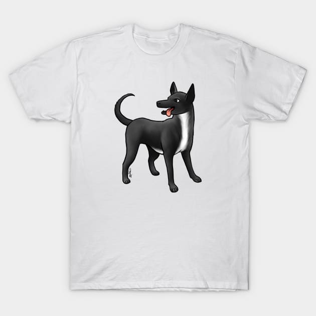 Dog - Xoloitzcuintli - Coated Black and White T-Shirt by Jen's Dogs Custom Gifts and Designs